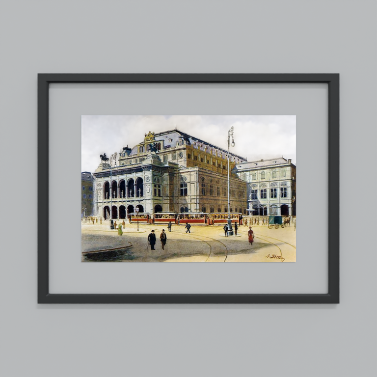 Vienna State Opera by Adolf Hitler 1912 (19x13inch Horizontal)